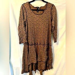 Elegant Brown Lace Dress